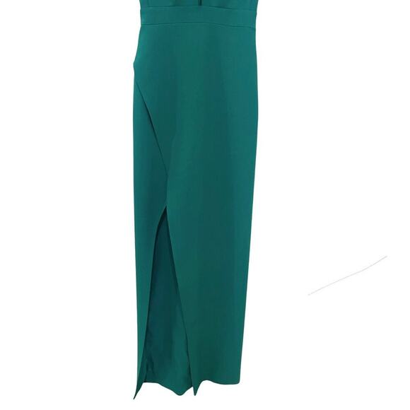 Cinq à sept phoenix deep v-neck gown in Emerald size 00 Retail $695 - Picture 7 of 11